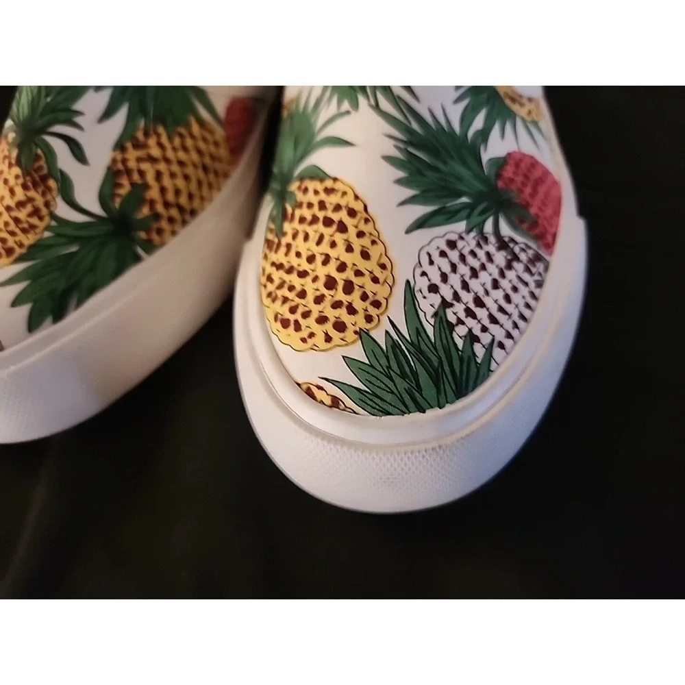Lam Canvas Slip Ons. Memory Foam Insole - Pineapple - Size‎ 7.5 US